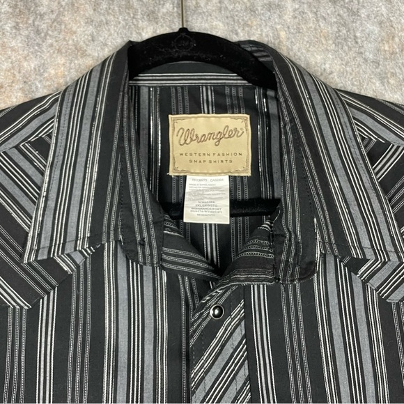 Wrangler Black Pearl Snap Striped Western Rodeo Cowboy Stylish Shirt - Sz 2XL - Picture 11 of 15